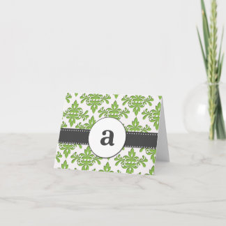 Formal Damask Monogram Note Card