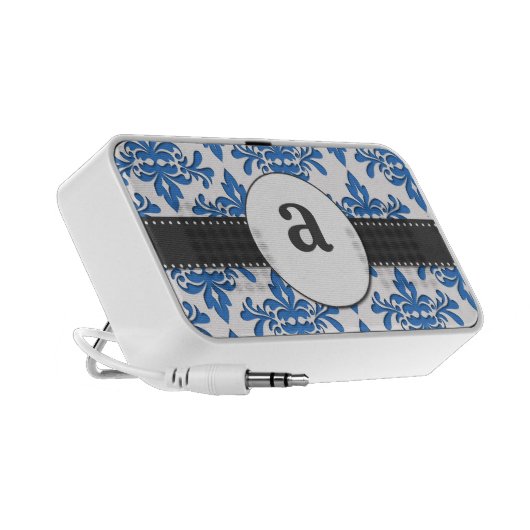 Formal Damask Monogram Portable Speaker (Side)