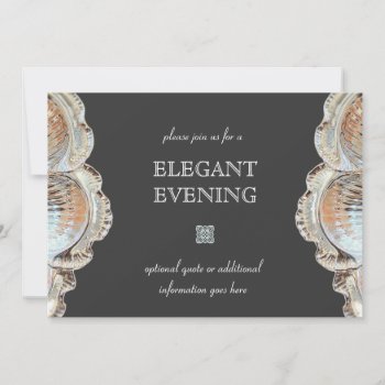 Formal Dining Silver Serving Platter Invitation by pixiestick at Zazzle