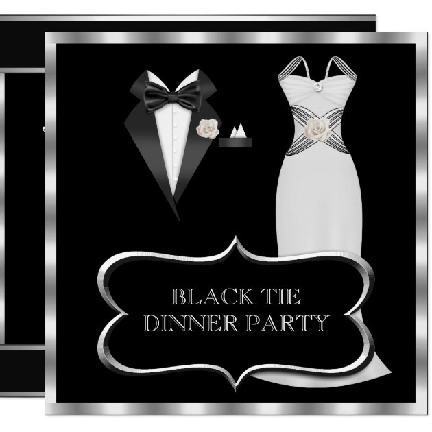 black and white dinner party attire