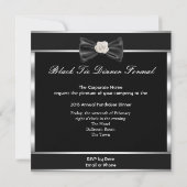Formal Dinner Party White Black Tie Invitation (Back)