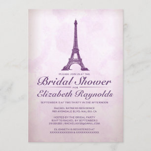 Formal Eiffel Tower Bridal Shower Invitations