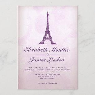 Formal Eiffel Tower Wedding Invitations