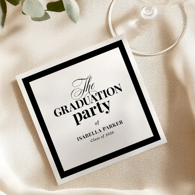 Formal Elegant Black and White | Graduation Party Napkins
