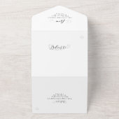 Formal elegant black and white wedding all in one invitation (Outside)