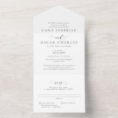 Formal elegant black and white wedding all in one invitation (Inside)