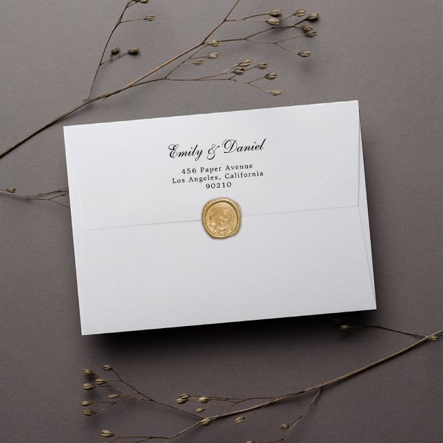 Formal Elegant Black and White Wedding Invitation Envelope (Creator Uploaded)