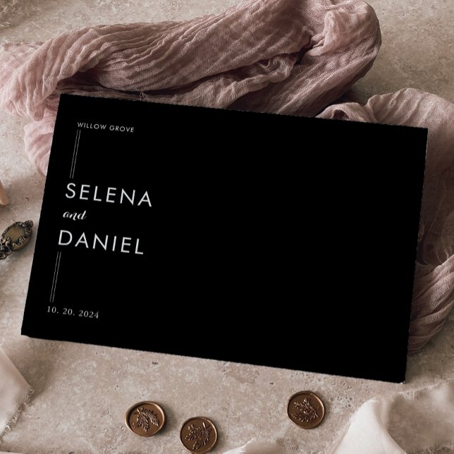 Formal Elegant Black Wedding Gold Foil  Foil Guest Book (Creator Uploaded)