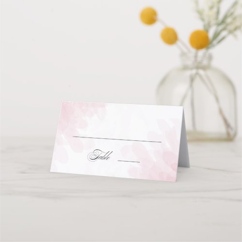 Formal Elegant Blush Pink Watercolor Wedding Place Card