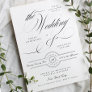 Formal Elegant Calligraphy Black Tie Wedding Invitation