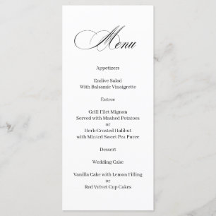 Formal Elegant Calligraphy Menu