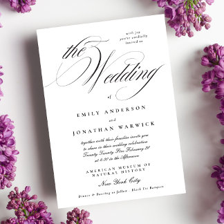 Formal Elegant Calligraphy Tuxedo The Wedding Invitation