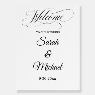 Formal Elegant Calligraphy Welcome Sign