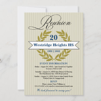 Formal Elegant High School Reunion Invitation