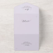 Formal elegant lilac purple classic wedding all in one invitation (Outside)