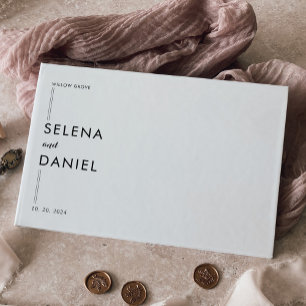 Formal Elegant Minimalist Wedding Gold Foil Foil Guest Book