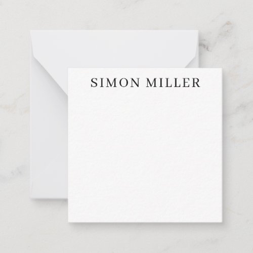 Formal Elegant Professional Classic Simple Black Note Card