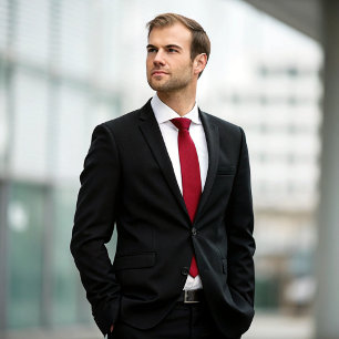 Formal Elegant Red Plain Color Neck Tie