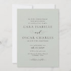 Formal elegant sage green wedding invitation