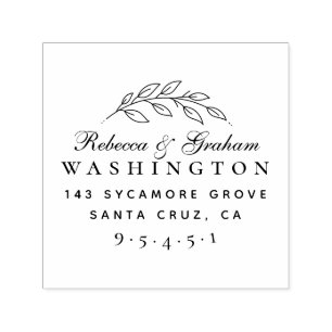 Formal Elegant Script Couples Names Return Address Self-inking Stamp