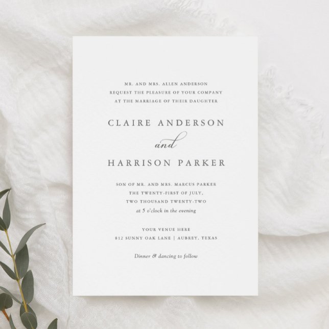 Formal Elegant Script Wedding Invitation (Creator Uploaded)