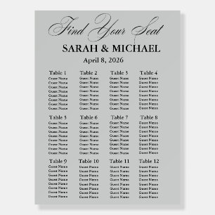 Formal Elegant Seating Chart Foam Boards