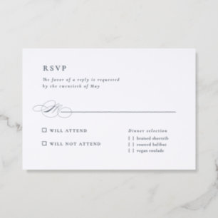 Formal elegant simple letterpress wedding RSVP cards