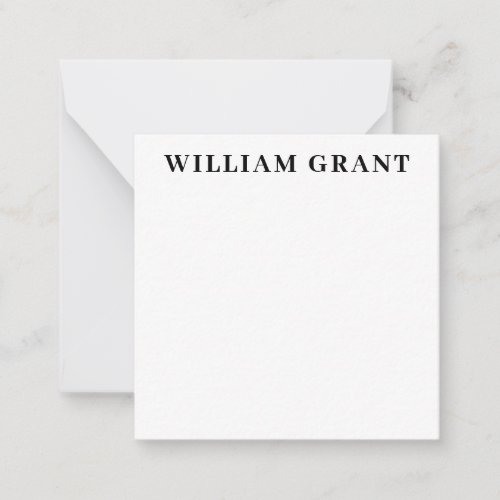 Formal Elegant Sophisticated Classic Simple Black Note Card