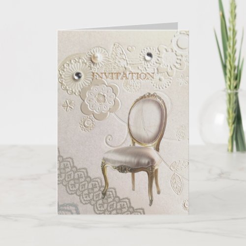 Formal elegant swirls paris vintage wedding holiday card