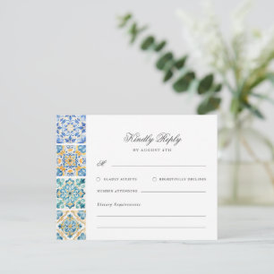 Formal Elegant Watercolor Italian Wedding RSVP Enclosure Card