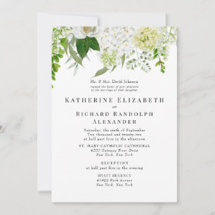 Formal Elegant White Floral Bride Parents Invitation