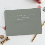 Formal Elegant White Text and Gray Green Envelope<br><div class="desc">Formal Elegant White Text and Sage Green Wedding envelope,  Invite your guests in style.</div>