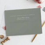 Formal Elegant White Text and Sage Green Envelope<br><div class="desc">Formal Elegant White Text and Sage Green Wedding envelope,  Invite your guests in style.</div>