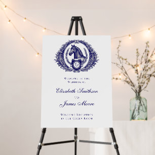 Formal Equestrian Horse Monogram Crest Wedding Foam Board