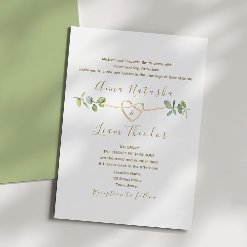 Formal Eucalyptus Wedding Invitation