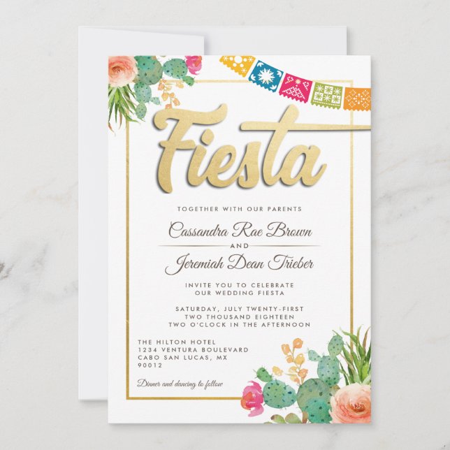 Formal Fiesta Wedding Invitation (Front)