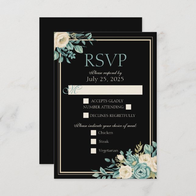 Formal Floral Response Card (Front/Back)