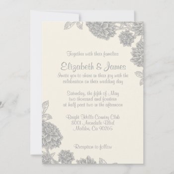 Formal Flower Wedding Invitations by topinvitations at Zazzle