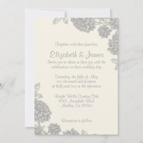 Formal Flower Wedding Invitations