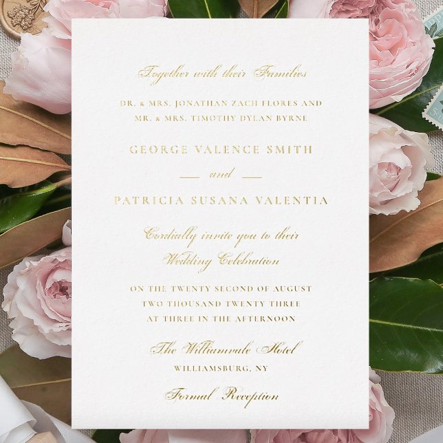 Formal Foil Pressed Calligraphy Elegant Wedding Invitation (Creator Uploaded)