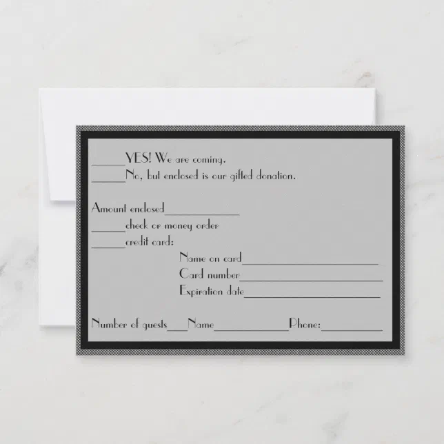 Formal Fundraiser Reply RSVP Card | Zazzle