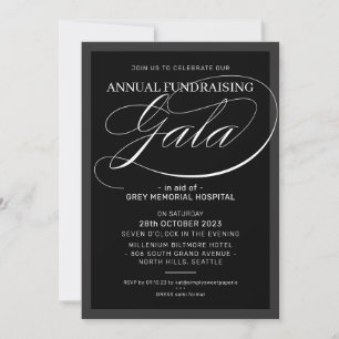 FORMAL GALA elegant event fancy black white Invitation