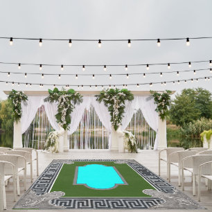 Formal Garden Reflecting Pool Designer Patio Outdoor Rug