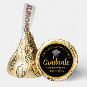 Formal Gold Black Graduation Personalized Party Hershey®'s Kisses®