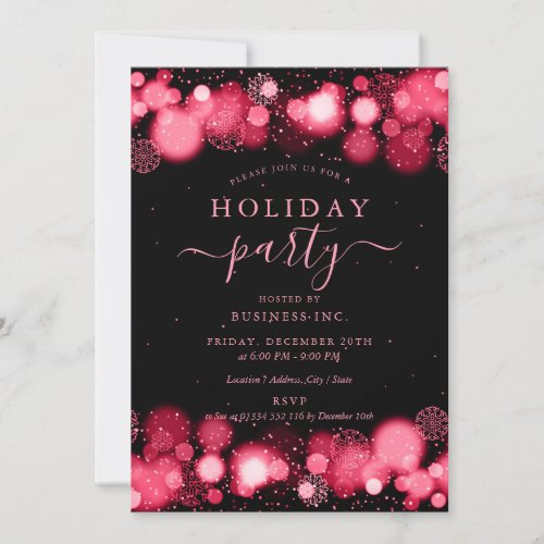 Formal Gold Glam Corporate Holiday Party Red  Invitation