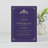 Formal, Gold Quinceanera Invitations (Standing Front)