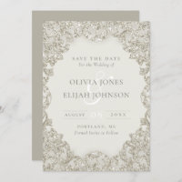 Formal Gold Sparkle Vintage Elegance Save the Date