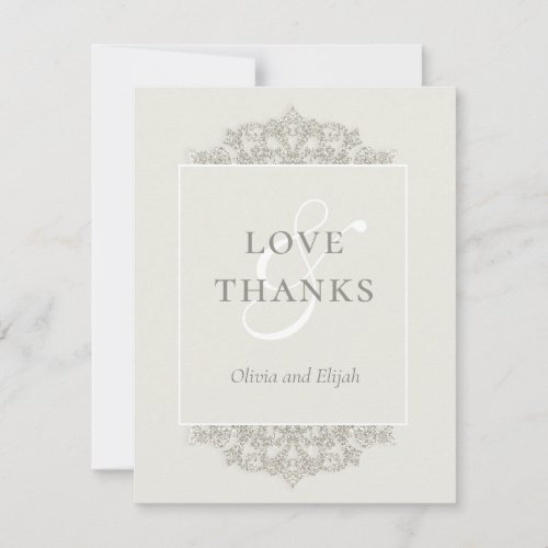 Formal Gold Sparkle Vintage Elegance Thank You Card