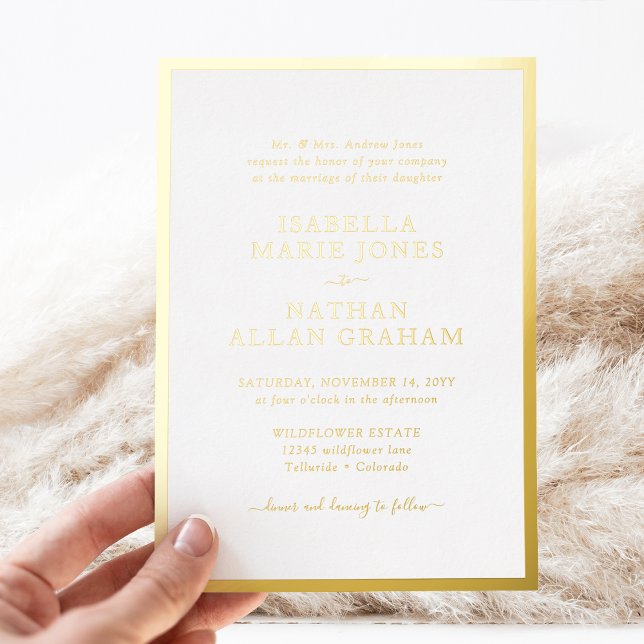 Formal Gold Wedding Foil Invitation (Formal Gold Wedding Foil Invitation by Painted Paperie
)