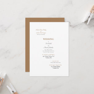 Formal Gold & White Both Parents Wedding Invitation